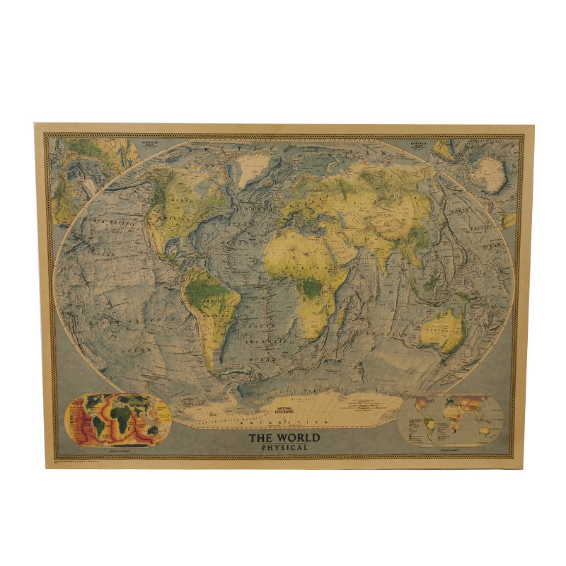 

1 Pcs Wall maps of the world 72*51cm Student stationery School stylistic album decorative wall stickers Stylistic student school