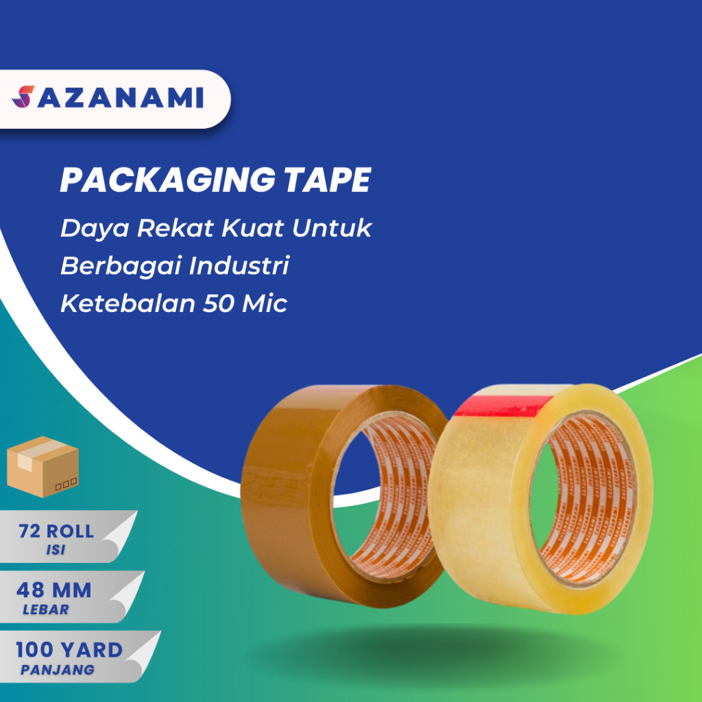 

1 BOX LAKBAN BENING COKLAT 2” INCH 48MM X 100YARD SAZANAMI LAKBAN ISOLASI BENING 48MM X 100Y