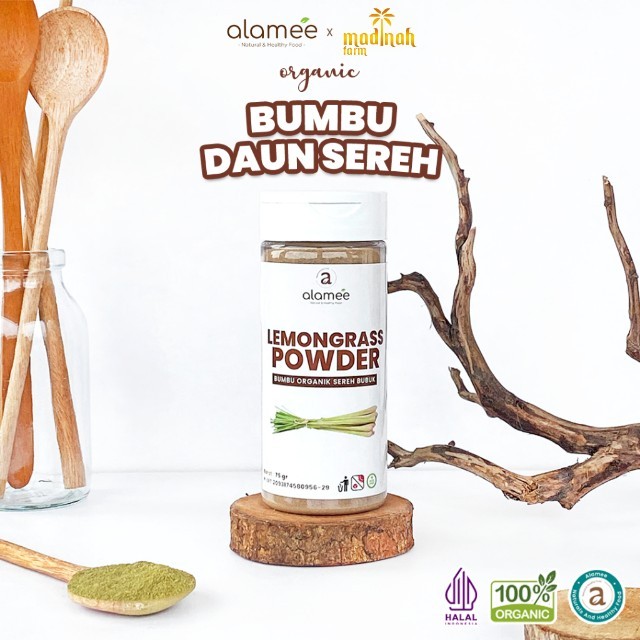 

ALAMEE Sereh Bubuk Lemongrass Powder Bumbu Dapur Organik Serai Murni Asli Tanpa Campuran Tabur 75g madinah