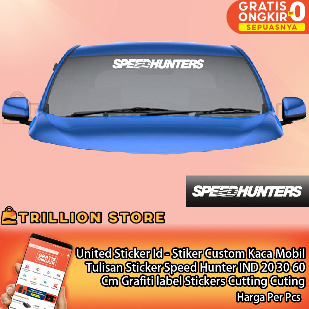 United Sticker Id - Stiker Custom Kaca Mobil Tulisan Sticker Speed Hunter IND 20 30 60cm Cm Grafiti 