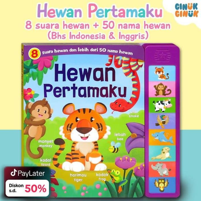 

Buku Edukasi Anak Bersuara Hewan Pertamaku Sound Book (8 suara hewan & 50 nama hewan dalam Bhs Indonesia & Bhs Inggris) buku bayi 0 sampai 6 bulan