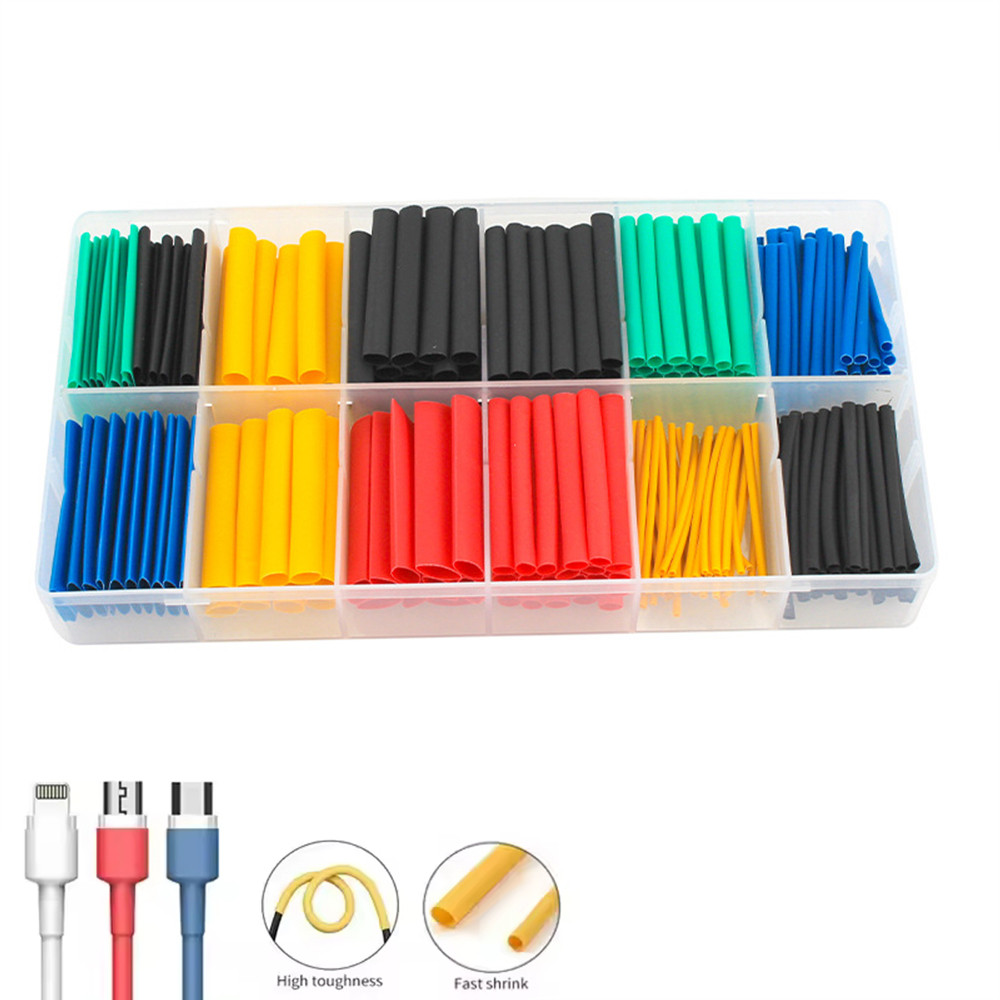 

164/328/530 Pcs Heat Shrink Tube Shrinking Assorted Polyolefin Heat-shrinkable Insulation Sleeving Wire Cable Wrapping Kit