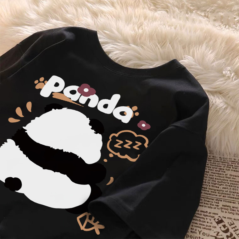 220gr COD Tshirt Wanita Kaos Oversize Korea 100%Katun Combed Basic Cewek Polo Premium Panda Pola
