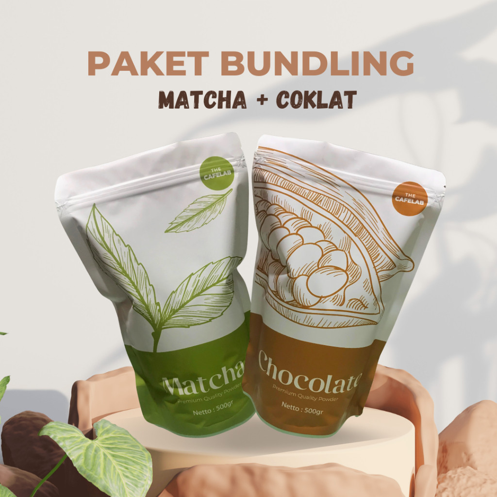 

TheCafelab Paket Bundling Bubuk Minuman Matcha & Chocolate Premium 500gr / Powder Matcha & Chocolate