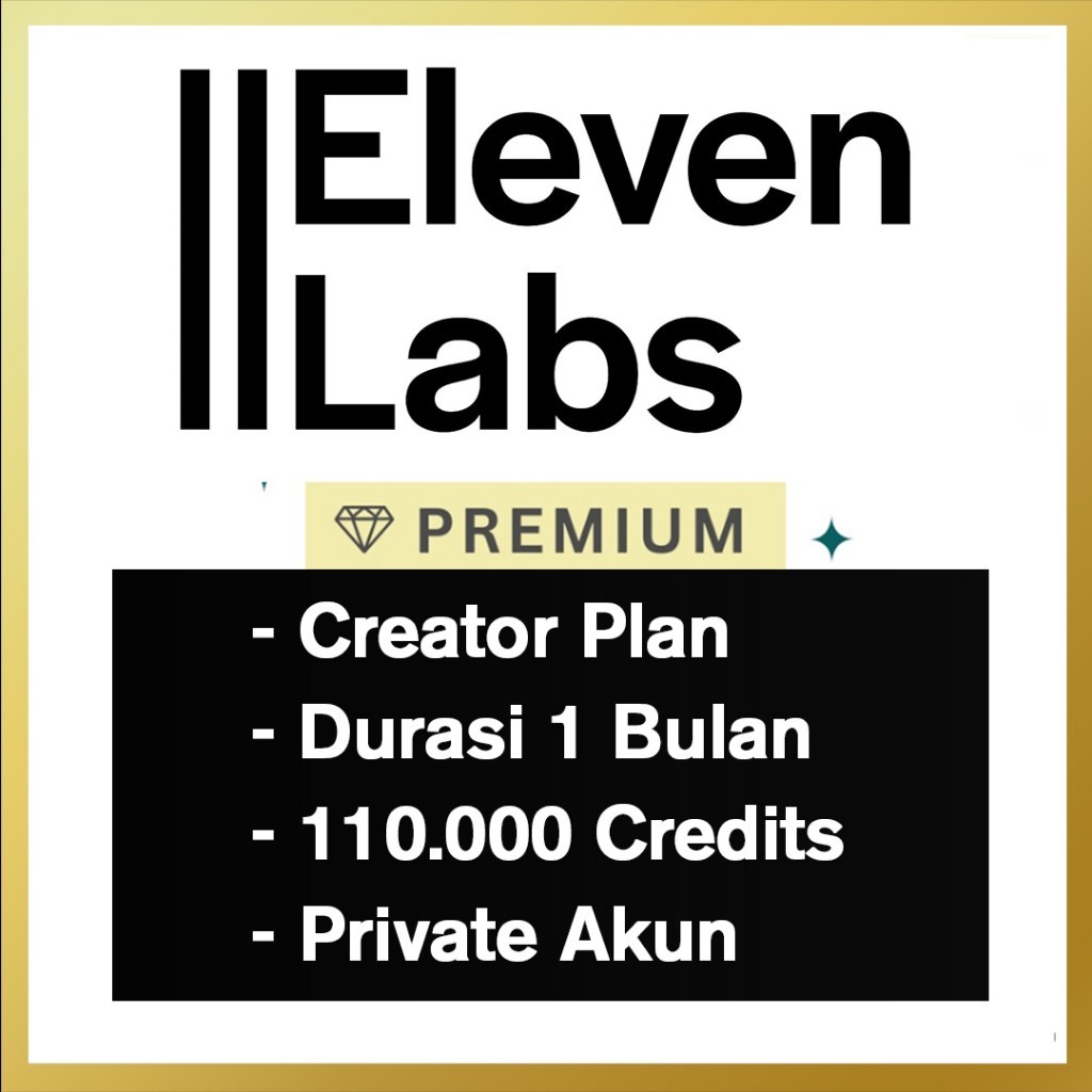 ElevenLabs Creator Plan Privaate 1 Bulan