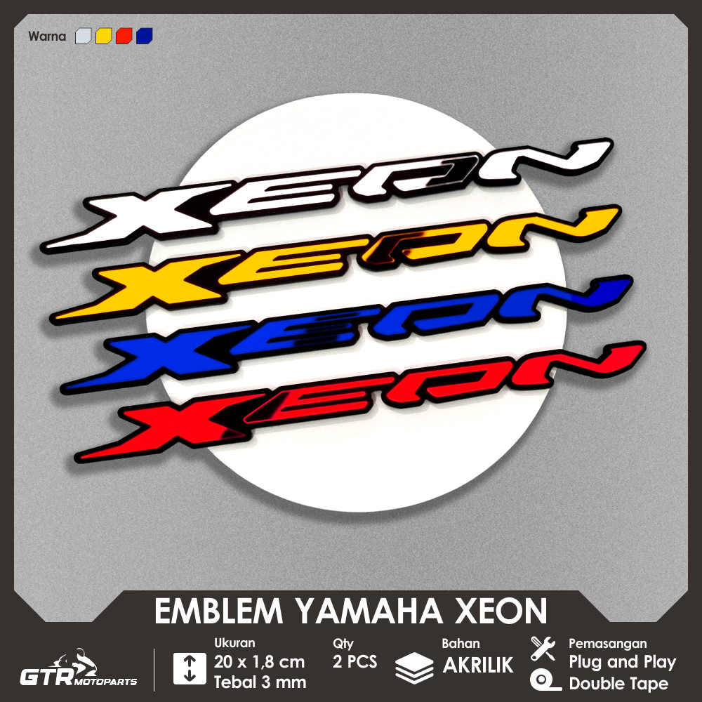 Emblem Xeon 2 PCS 3D Logo Timbul Aksesoris Motor Yamaha Xeon