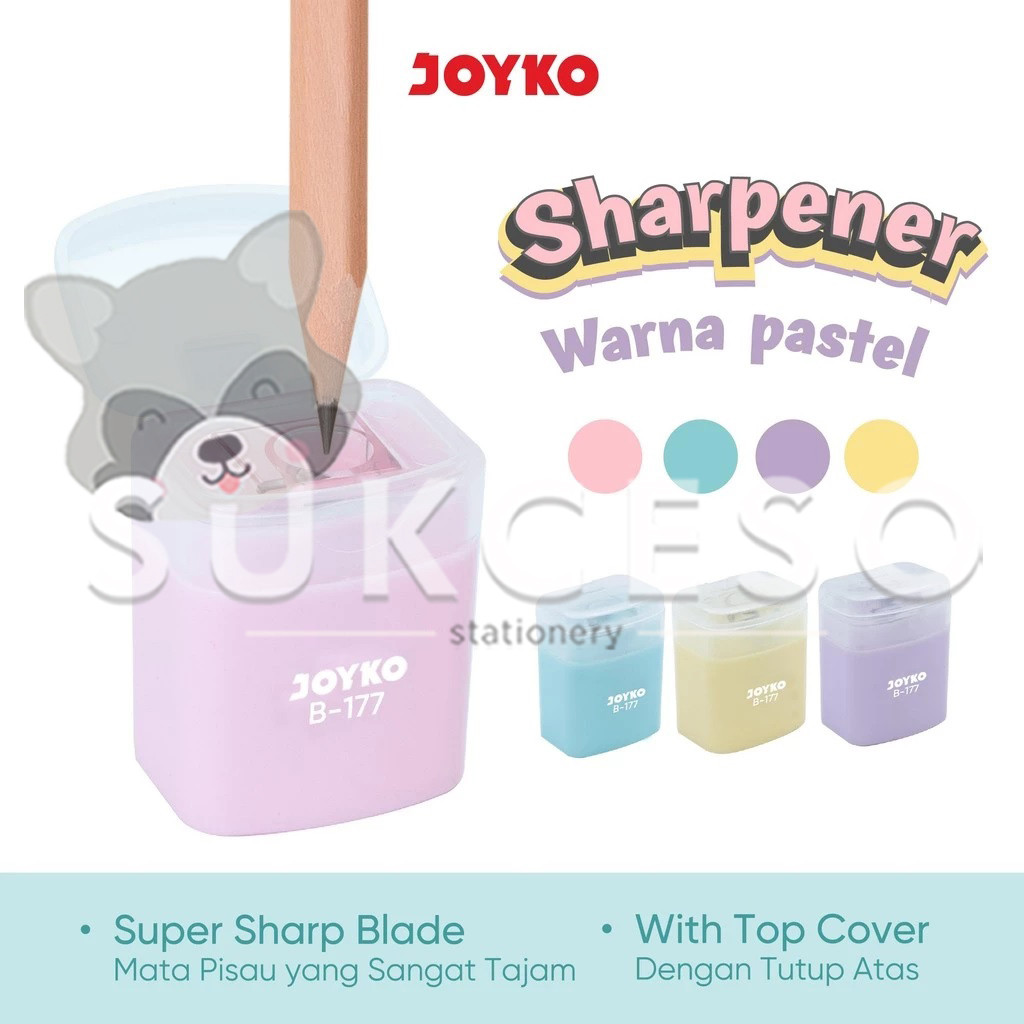 

JOYKO Sharpener B-177 - Rautan / Serutan Mini Pastel SATUAN