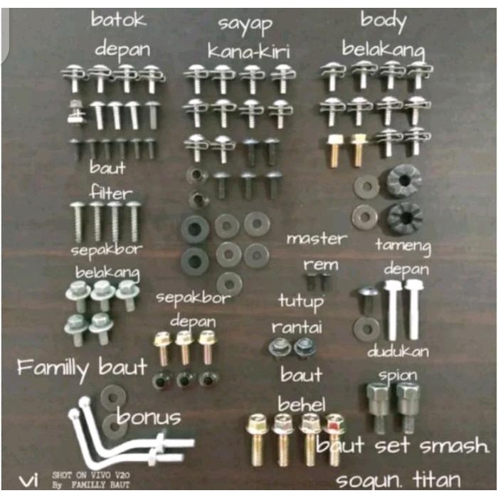 baut full set body suzuki smash new