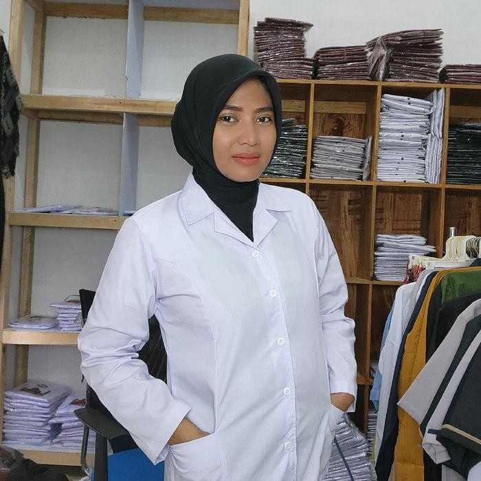 Baju Kerja pdh Wanita Pns Perawat Guru Kantoran Polos Putih Katun - Putih, S