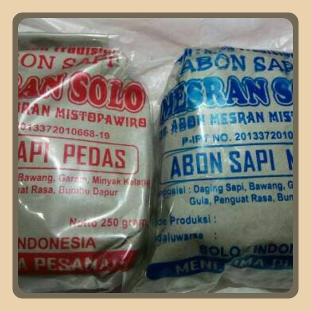 

abon sapi mesran solo 250gram (rasa pedas / rasa manis)