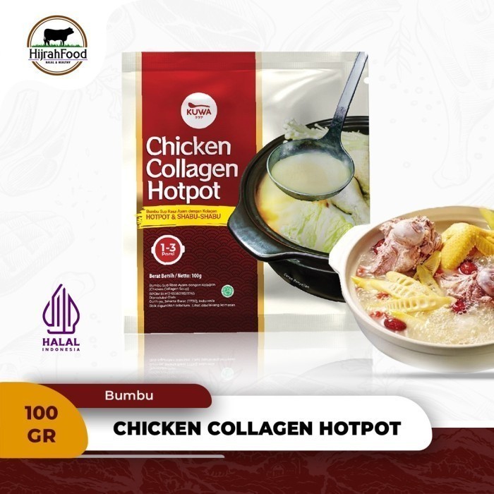 

NEW Kuwa Chicken Collagen Hotpot Bumbu Sup Rasa Ayam dengan Kolagen 100 gram Shabu-shabu Praktis PREMIUM