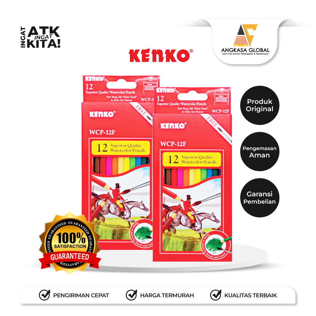 

KENKO 12 PENSIL WARNA AIR/ WATER COLOR PENCIL WCP-12F (1SET)
