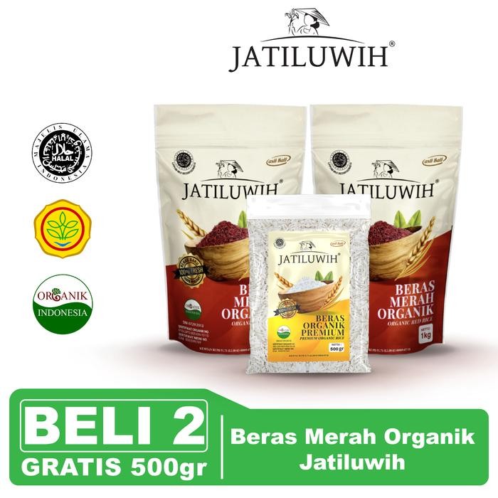 

Beli 2 Gratis 1 500gr, Beras Merah Organik Jatiluwih 2kg - Merah Putih