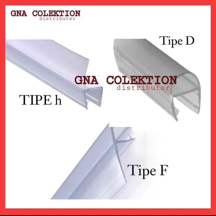 clip seal pintu kaca 10mm 220cm water seal shower box seal pintu kaca - f 12mm