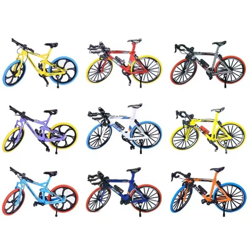 Miniatur Sepeda BMX Diecast Sepeda Balap Roadbike Skala 1:8 Bahan Alloy