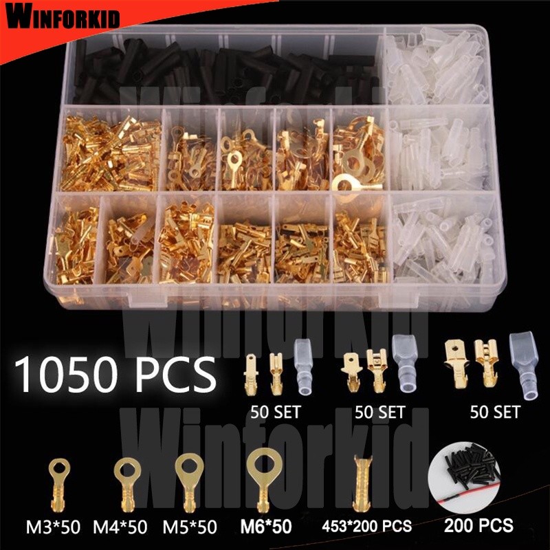 1050PC Sskun Kabel Set Komplit Skun Konektor Gepeng/Terminal Insulated/Skun Gepeng Terminal Male Fem