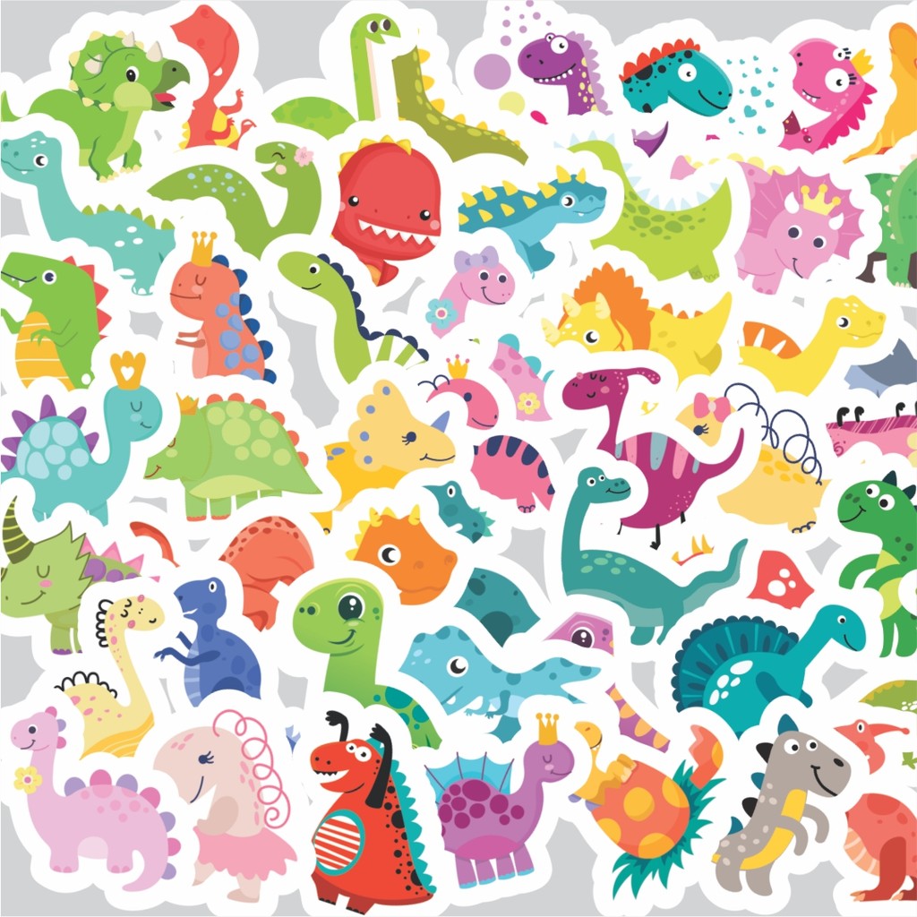 

Stiker Cutting Pack Sticker Hewan Dinosaurus Isi 100Pcs Series Aesthetic Lucu Keren Untuk Koper Bahan Vynil