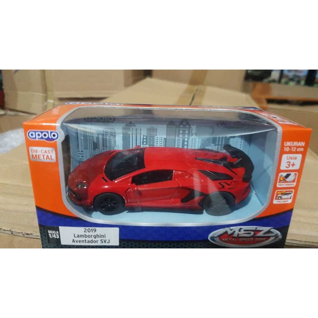 Mainan anak Diecast Apolo Lamborghini SVJ 2019 mainan anak miniatur mobil besi diecast CO