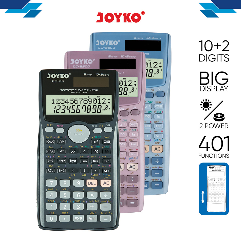 

Jaje.store Calculator Kalkulator Joyko CC-25 Scientific 401 Functions