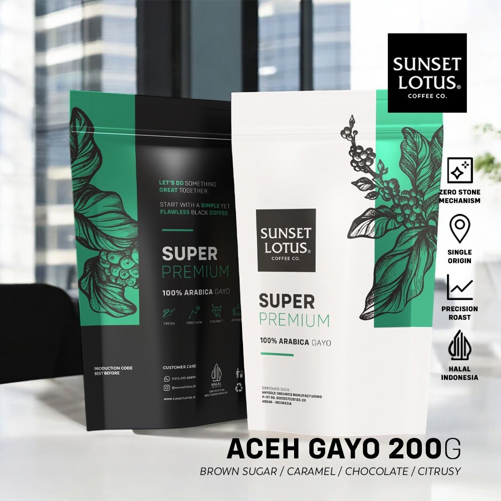 

Sunset Lotus Biji Kopi Full Arabika Gayo Super Premium Espresso Base 200g