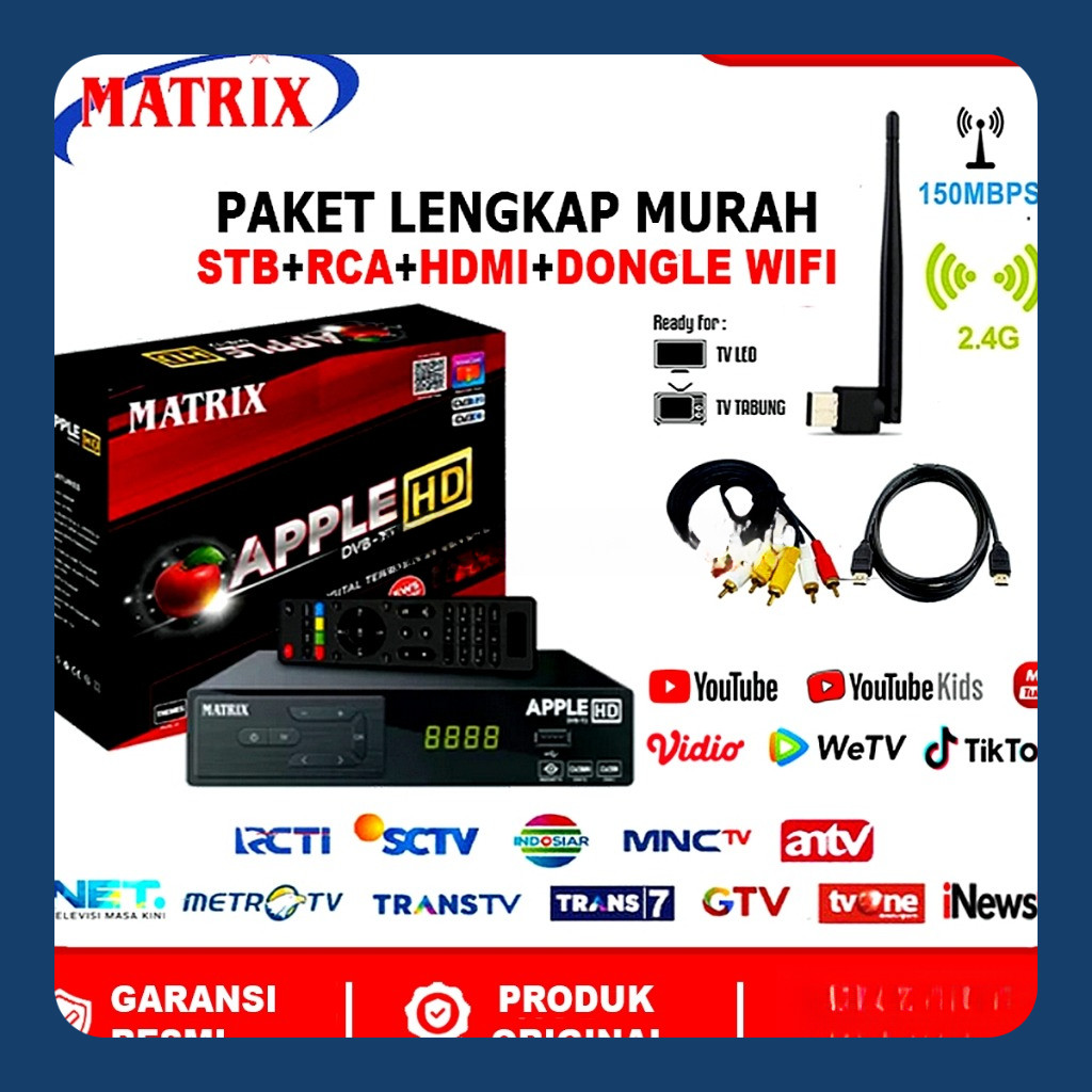 [COD] SET TOP BOX TV DIGITAL MATRIX APPLE DVBT2 / STB MATRIX / STB MATRIX APPLE MERAH / SETOP BOX TV