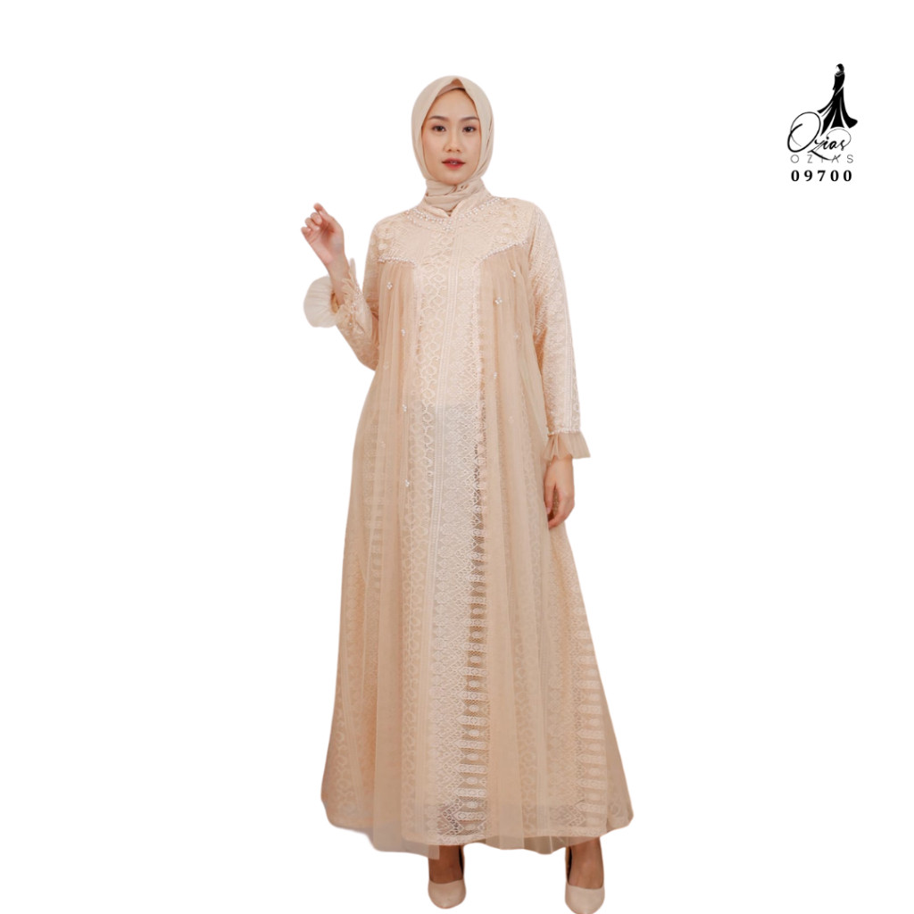 GAMIS BROKAT 09700 LD 105 | Gamis Pesta Mewah | Dress Elegan