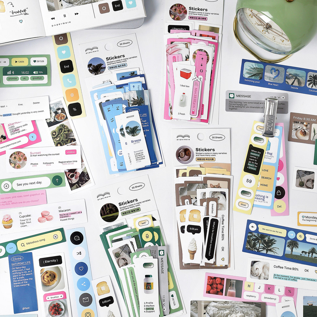 

Stickers Pack INS Landscape Decorative Decal Film Impression For DIY Diary Planner Scrapbook Album School Supplies Stationery