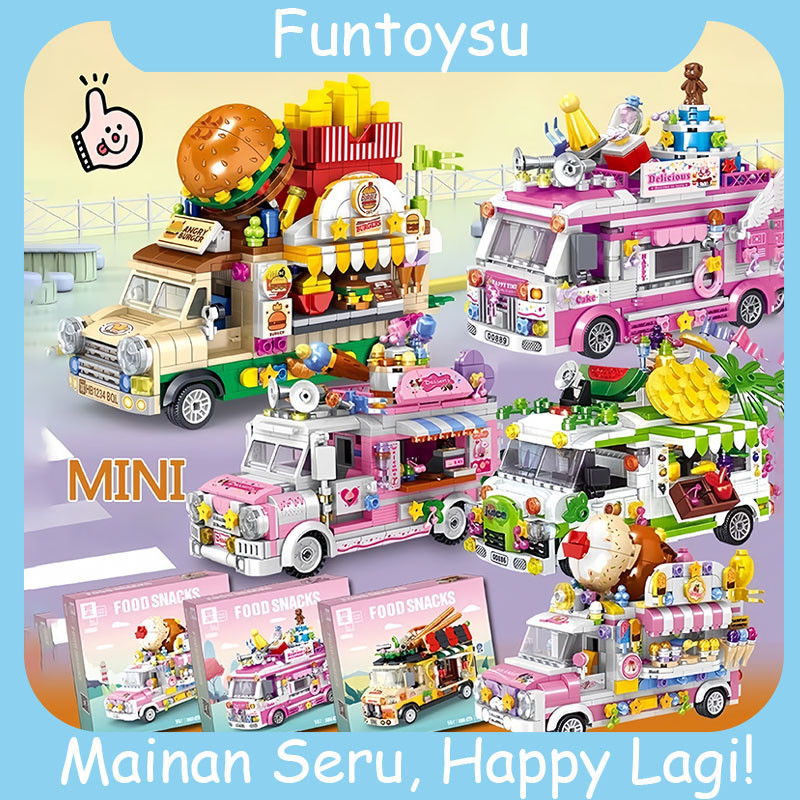Seri Mobil Makan Balok Penyusun Mobil Makan Balok Penyusun Mainan Anak-anak Balok Penyusun Mainan An