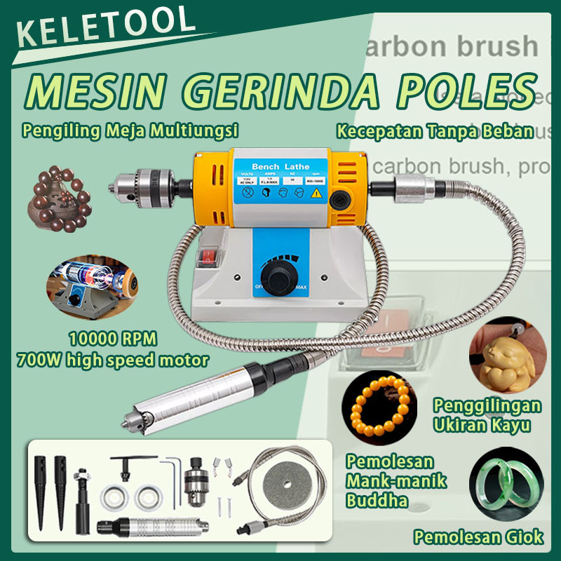 Pengamplas Kecepatan Disesuaikan Mesin Gerinda Poles 10000 RPM Penggiling mengukir Meja