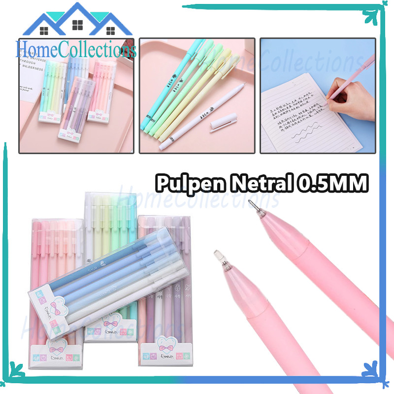

( 6 Pcs ) Pulpen Gel 0.5mm Morandi 1 Pack Isi 6 Pcs Tinta Hitam / Bulpen / Bolpen Warna Macaron