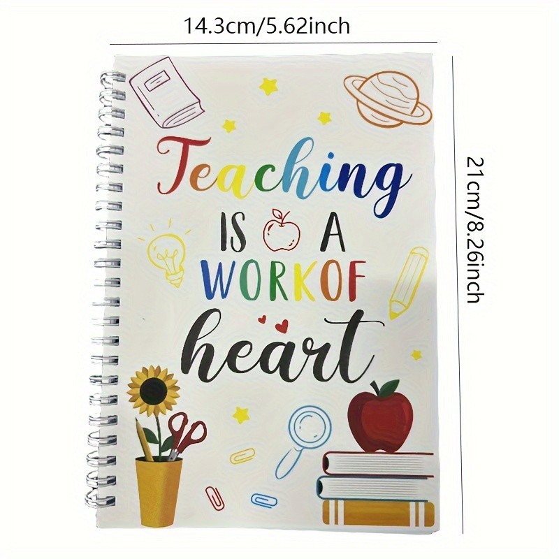 

1 Set Spiral Notebook with Inspirational Tea er Quotes, Adult Wirebound Memo Journal, 50 Sheets - Tea ing Theme Designs