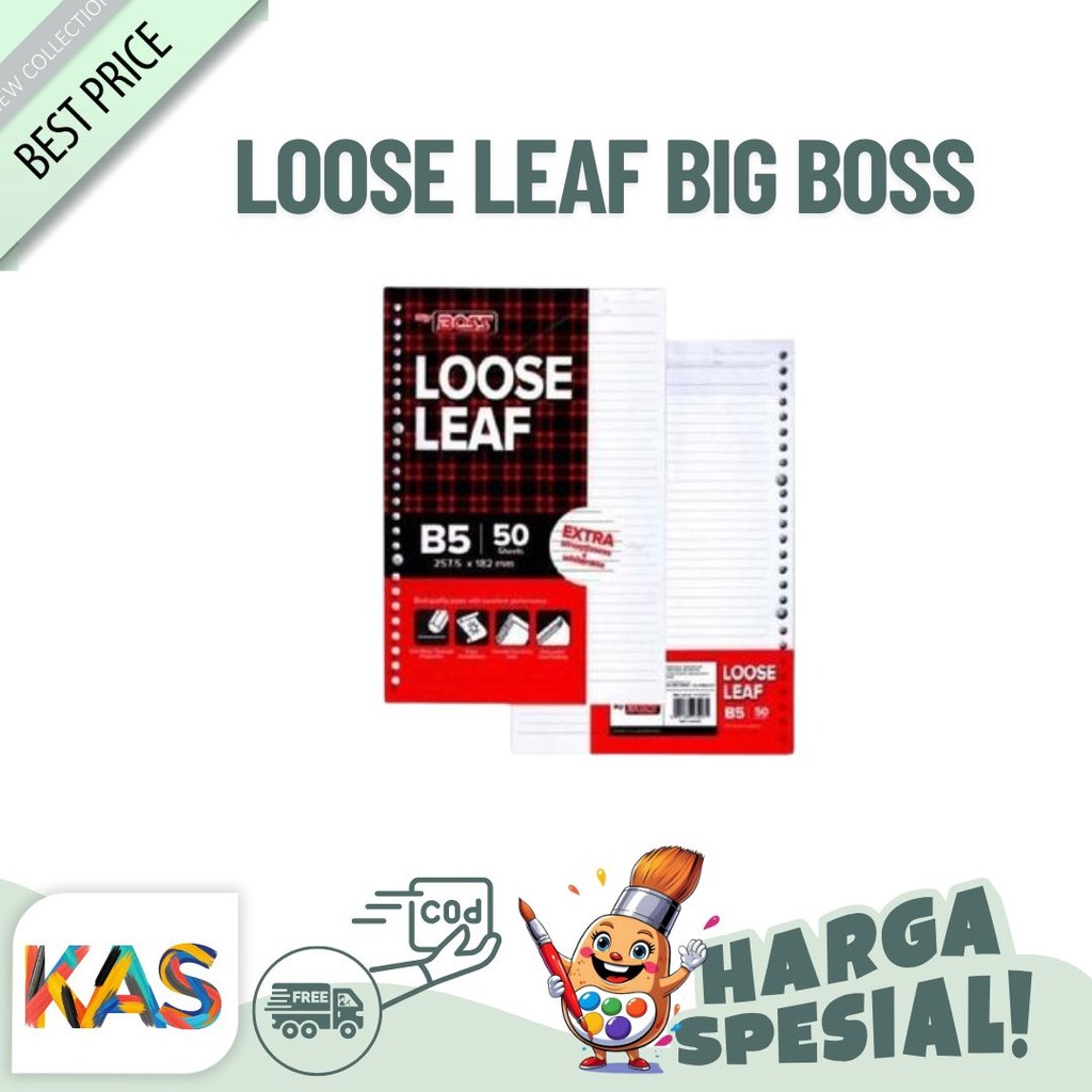 

Kertas Binder Big Boss Loose Leaf Polos Plain A5 50 Lembar