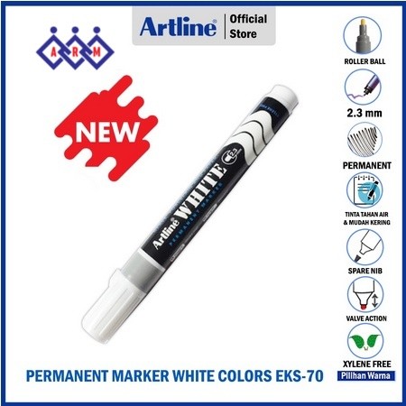 

Spidol Permanent Marker White Colour ARTLINE EKS-70 (1 PCS) +++ Best Seller