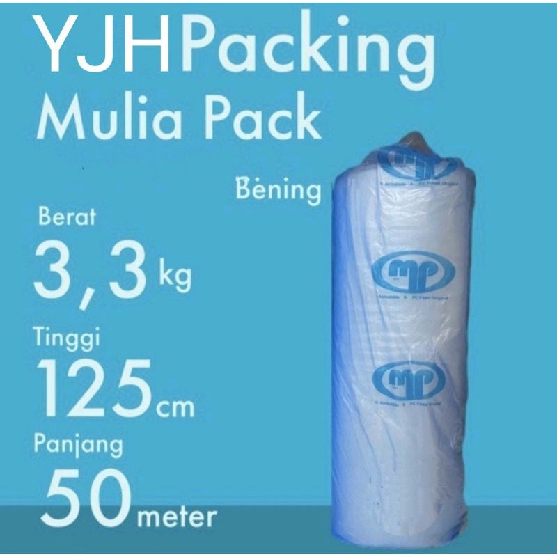 

KAYDEN STORE Bubblewarp Hitam Putih 3,3kg Bubble Wrap Bening Mulia Pack 125cm x 50m MP Bubblewarp Bungkus Biru