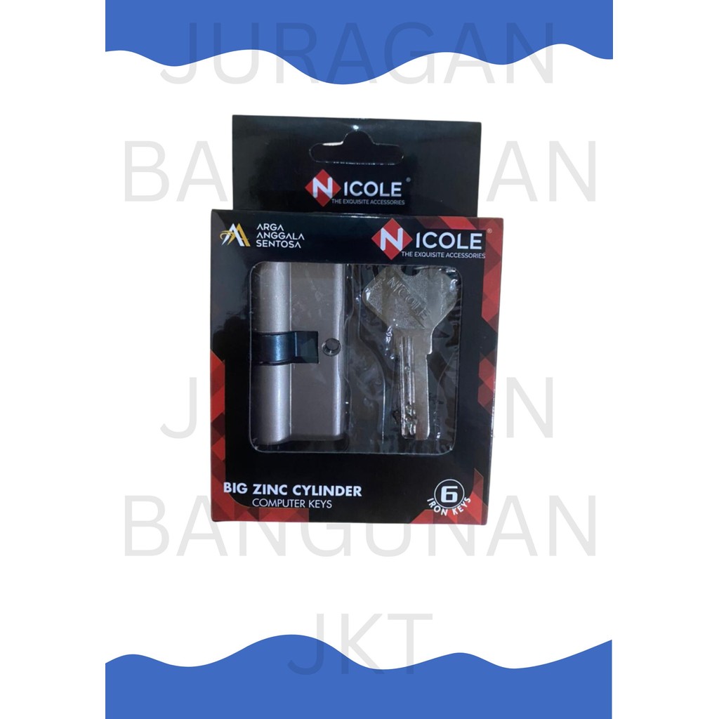 SILINDER CYLINDER KUNCI NICOLE BESAR / 6 ANAK KUNCI