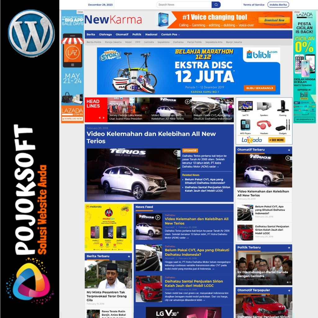 [Versi Lama, No Update] NewKarma Versi Mirip Detik Lama Theme WordPress Untuk Berita