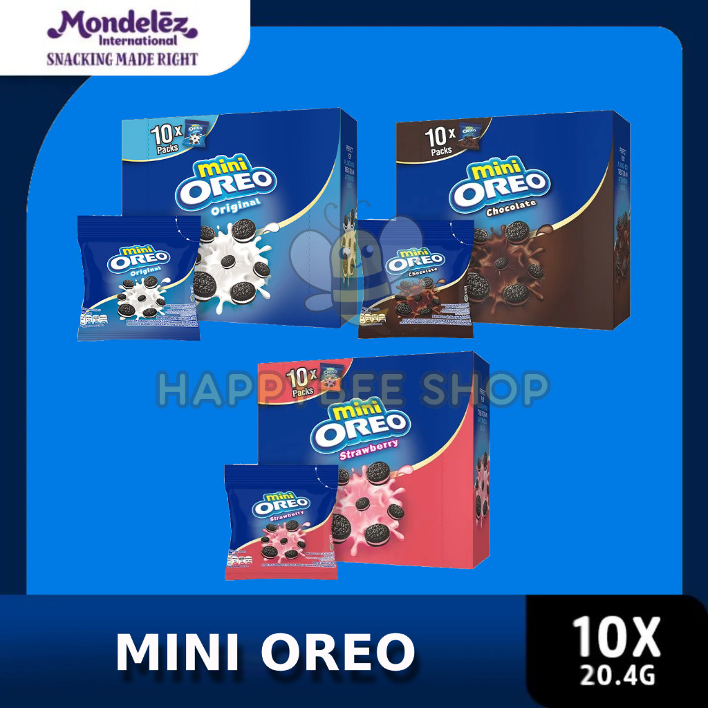 

Mini Oreo Biskuit Original | Cokelat | Stroberi | 1 Box isi 10 Pcs @ 20.4g