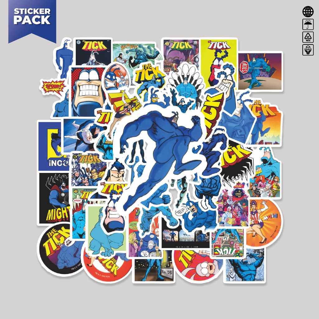 

[100PCS]Stiker Pack Sticker Kartun The Tick Sticker Aesthetic Vinyl Anti Air Dekorasi Sticker Laptop Buku Journal Koper Helm Casing HP Gitar Helm Skateboard