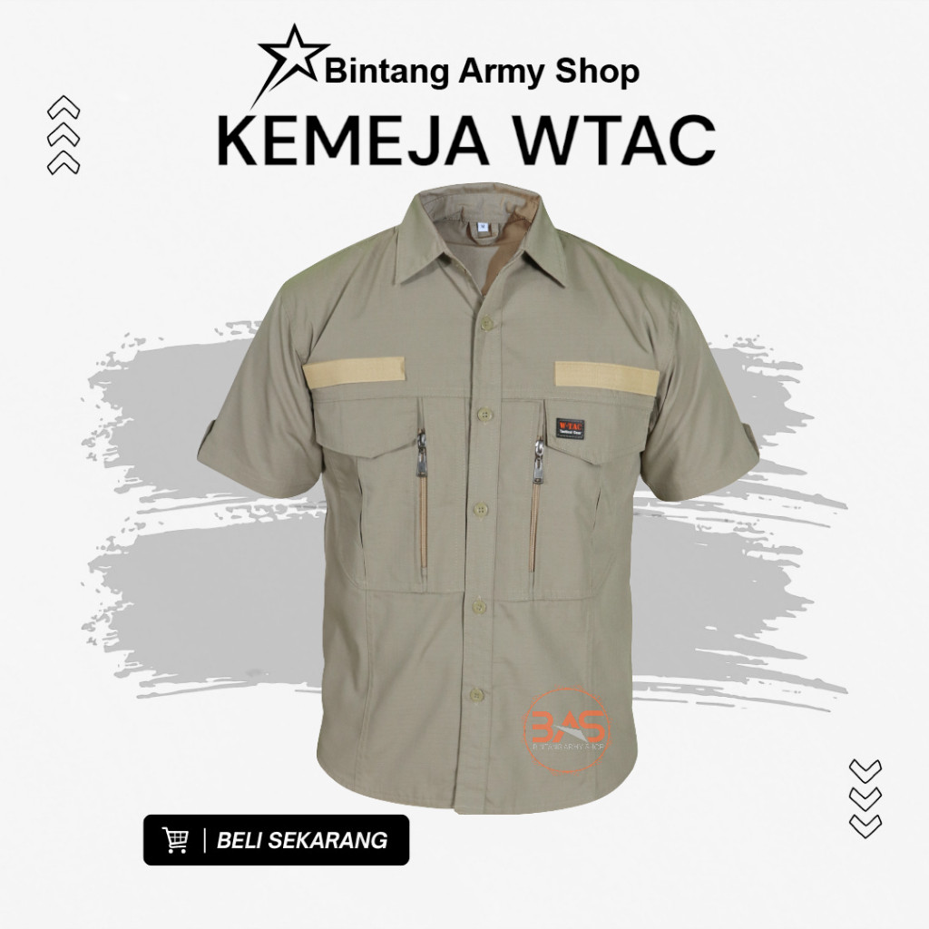 Baju Kemeja Tactical Pria W Tac Pendek Outdoor Lapangan W-Tac Termurah