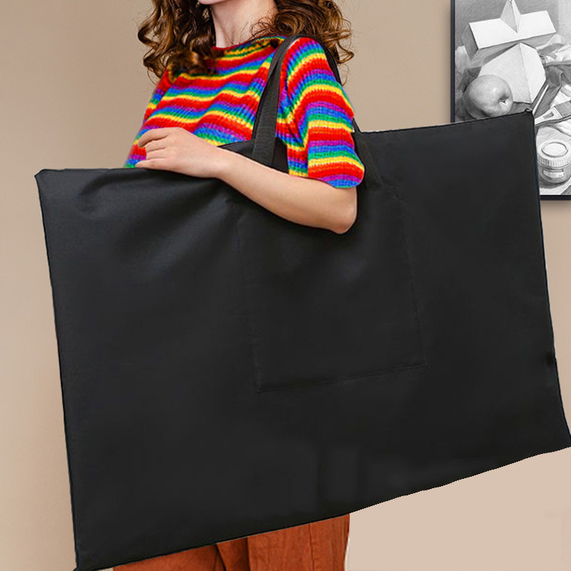

A1 Painting Board Storage File Bag Waterproof Painting Bag for Drawing Sketching Art Case Travel Art Supplies Tote Bag Black