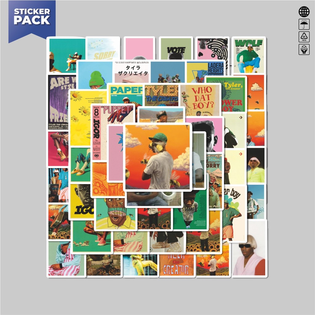 

[100PCS]Stiker Pack Stiker Poster Tyler Flower Boy [Poster Tyler Anak Bunga Laki-Laki] Aesthetic Vinyl Anti Air Dekorasi Sticker Laptop Buku Journal Koper Helm Casing HP Gitar Helm Skateboard