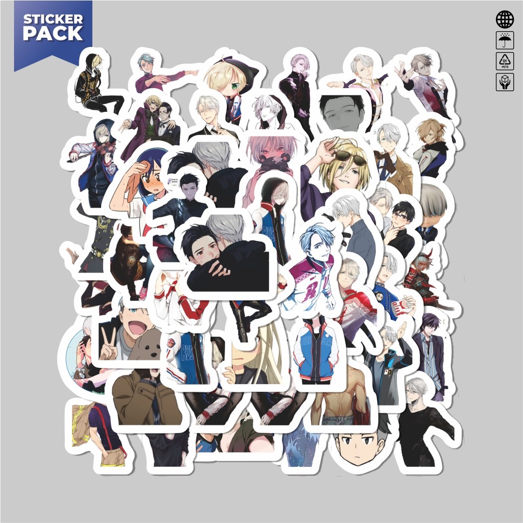 

[100PCS]Stiker Pack Stiker Anime Yuri! On Ice Stiker Aesthetic Vinyl Anti Air Dekorasi Sticker Laptop Buku Journal Koper Helm Casing HP Gitar Helm Skateboard