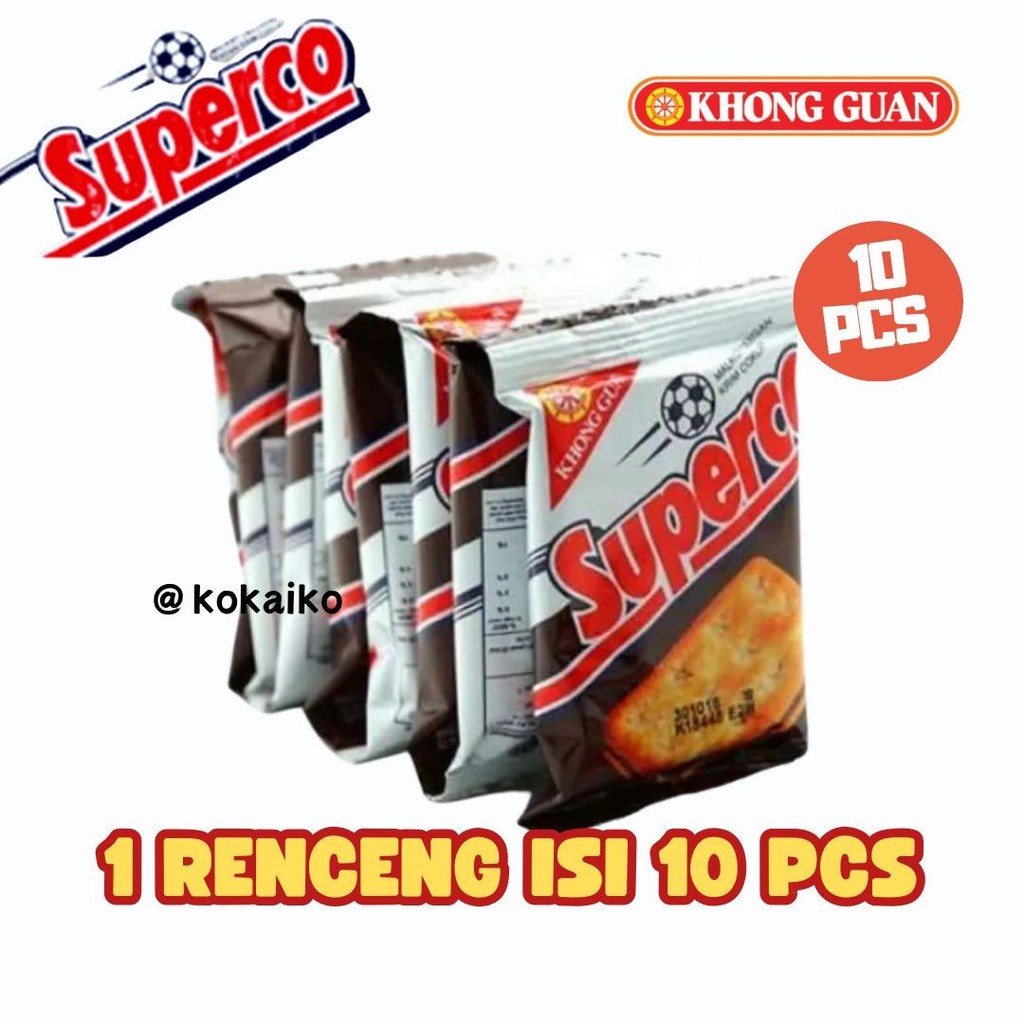 

Superco Biskuit Wafer Cokelat Khong Guan 1 Pack Isi 10 Pcs @12gr