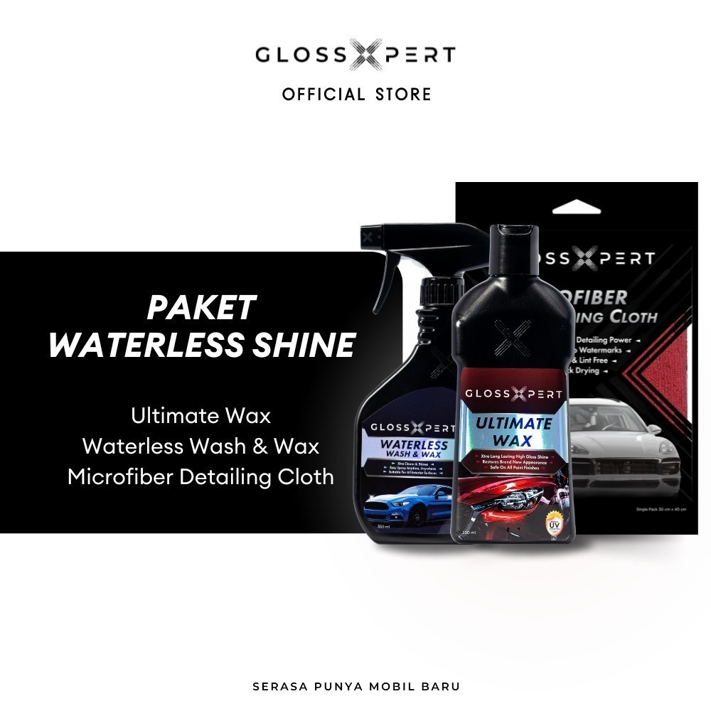 MERBAU GlossXpert Paket Waterless Shine - Ultimate Wax, Waterless Wash and Wax, Microfiber Detailing