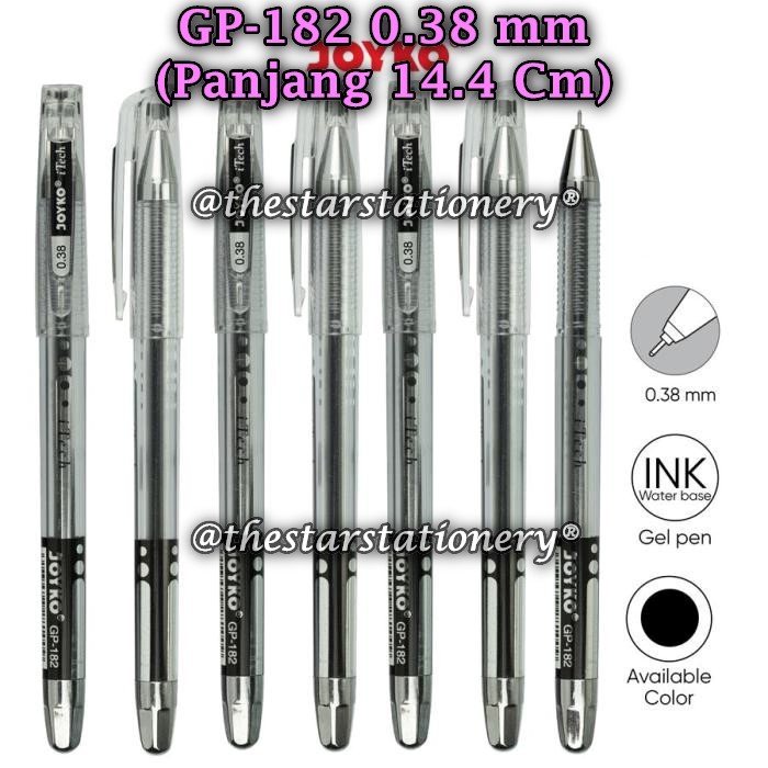 

(1 Biji) GROSIR Gelpen JOYKO GP-182 I-Tech Hitam 0.38 mm / Gel Pen Pulpen Pena Joyko GP-182 (1 Biji)