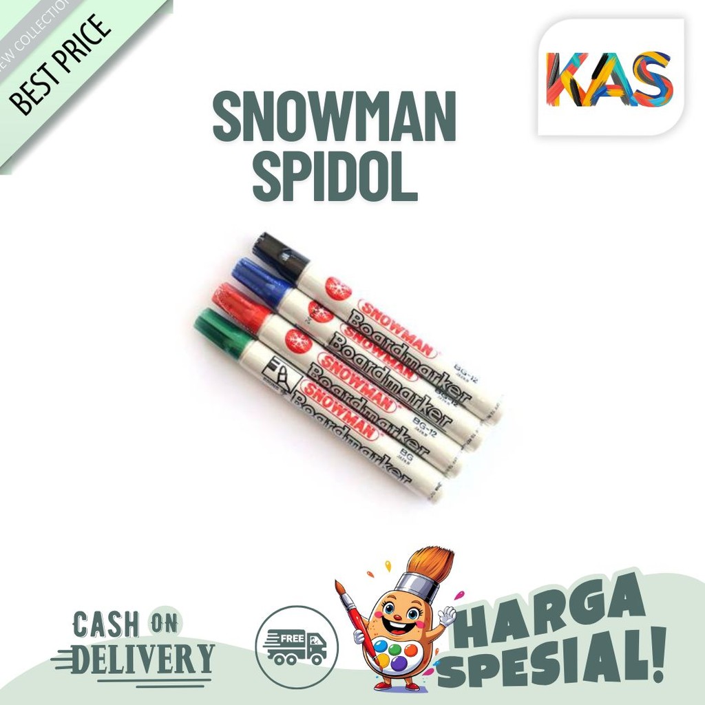 

Snowman Spidol White Board Marker BG-12 Hitam Biru Merah