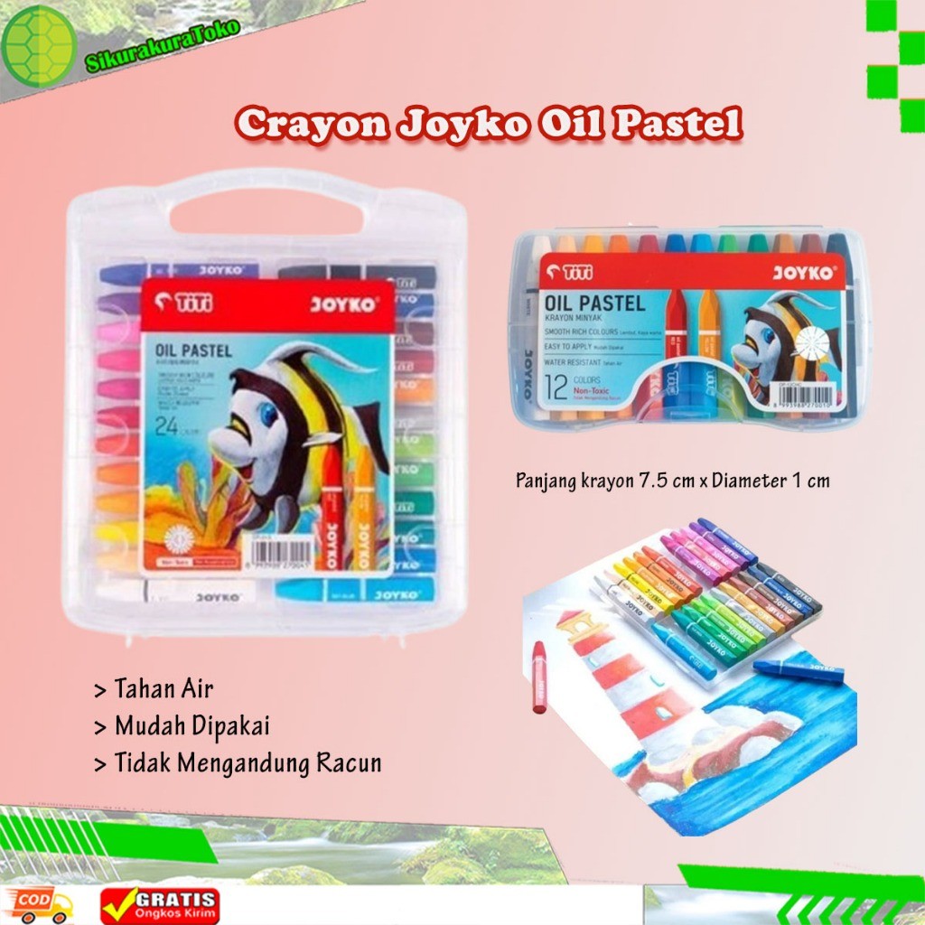 

Crayon Colors Joyko Krayon Minyak Oil Pastel Pastels OP-12S OP-24S Mewarnai Warna Warni