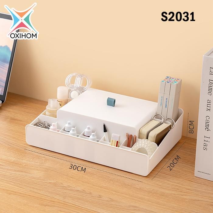 

Oxihom Laci Plastik Susun Tempat Make Up Acrylic Kotak Penyimpanan Mainan Pakaian - S2031, Biru