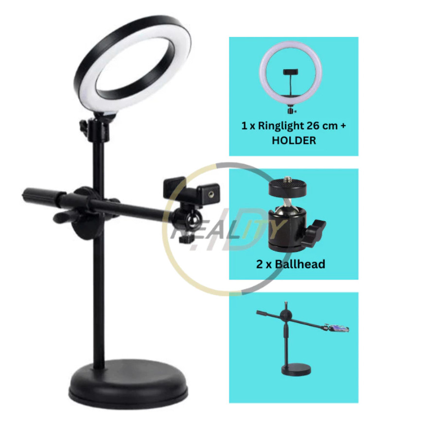 Holder Overhead Stand Tripod Hp Ringlight Kamera Lampu Fotografi / Tripod Review Barang / Tripod Liv