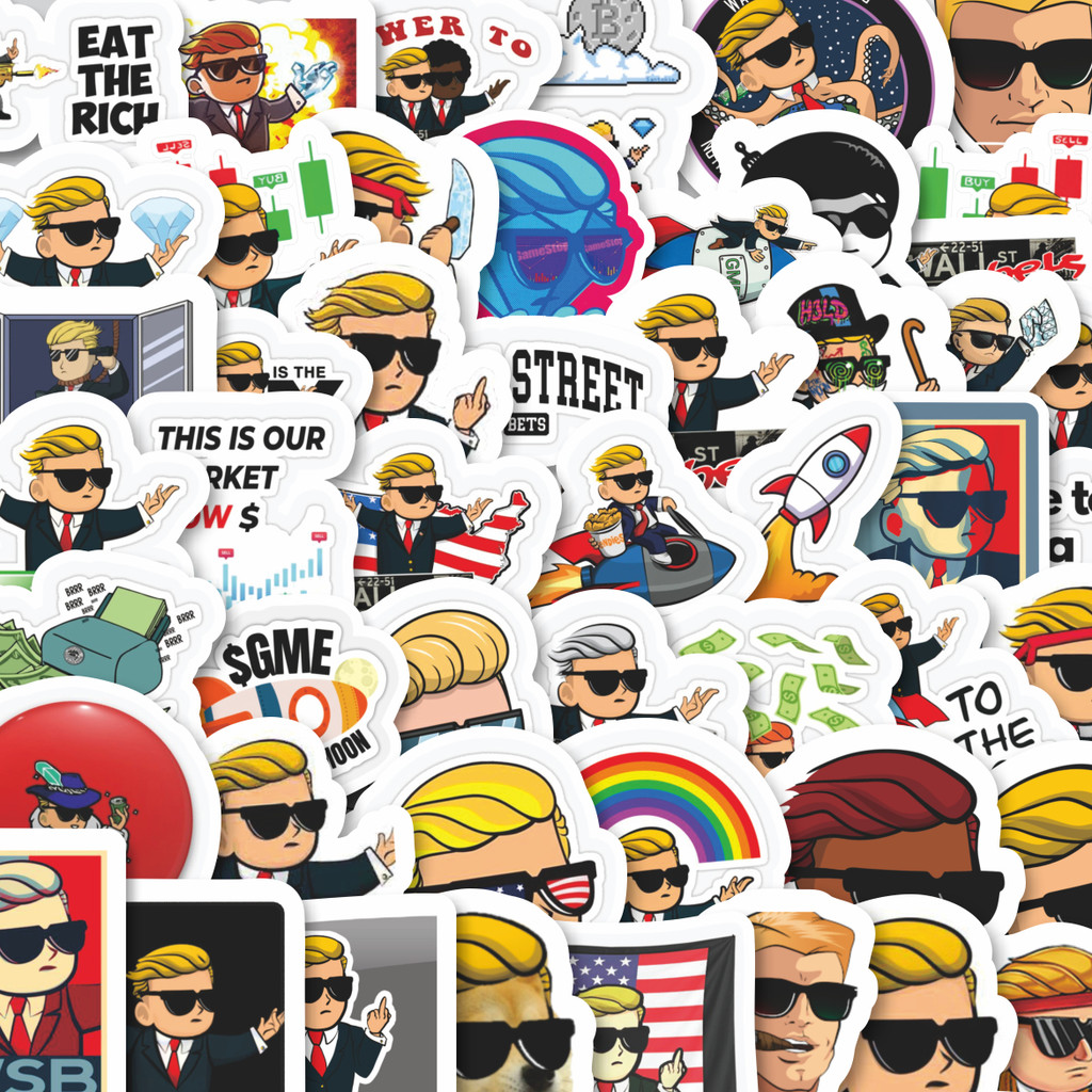 

Stiker Cutting Pack Kartun WallStreetBets Isi 100Pcs Series Aesthetic Lucu Keren Untuk Koper Bahan Vynil